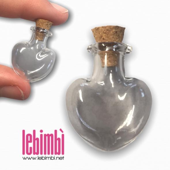 Bottigliette in vetro con tappo in sughero, cuore 2ml - 1 pezzo Online